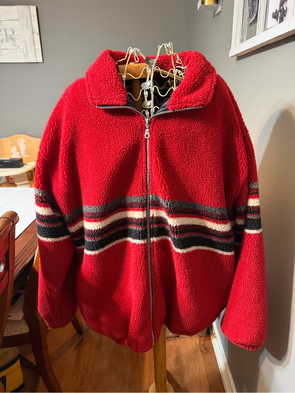 Free Country Red Sherpa Zip-Up with Stripe Accents - Men